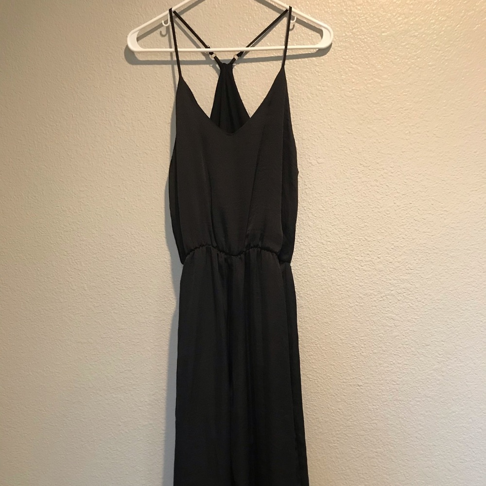 Xhilaration Black Sleeveless Jumpsuit with Crisscross Back